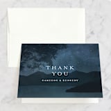 "Coastal Nights" - Wedding Thank You Cards in Midnight by Kelly Schmidt - Front