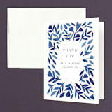 "Wildflower Floral" - Wedding Thank You Cards in Navy by Katharine Watson - Front
