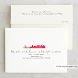 "Skyline San Francisco" - Wedding Thank You Cards in Magenta by Laura Condouris - FREE Recipient Addressing