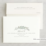 "Modern Wreath" - Wedding Thank You Cards in Sage by Hooray Creative - FREE Recipient Addressing