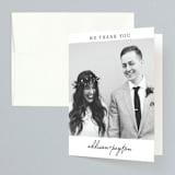 "Joyfully Ever After" - Wedding Thank You Cards in Tangerine by Faith Harlow - Front