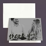 "Love Actually" - Wedding Thank You Cards in Onyx by Design Lotus - Front