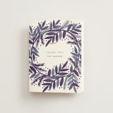 "Watercolor Painted Wreath" - Wedding Thank You Cards in Sugarplum by Katharine Watson - Front