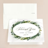 "Mixed Greenery" - Wedding Thank You Cards in Emerald by Susan Moyal - Front