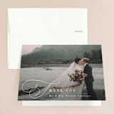 "Flowing Initials" - Wedding Thank You Cards in Ivory by Hooray Creative - Front