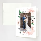 "Soft Florals" - Wedding Thank You Cards in Coral Wash by Leah Bisch - Front