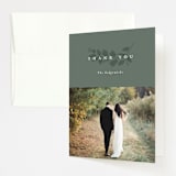 "Falling Branch" - Wedding Thank You Cards in Eucalyptus by Amy Kross - Front
