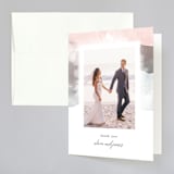 "Sea Froth" - Wedding Thank You Cards in Blush by Creo Study - Front