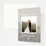 "Modern Mountain" - Wedding Thank You Cards in Fog by Stephanie Biller - Front