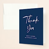 "Semi Formal" - Wedding Thank You Cards in Navy by Kerry Doyle - Front