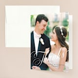"Roman Shade" - Wedding Thank You Cards in Evergreen by Carrie ONeal - Front