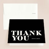 "Angled" - Wedding Thank You Cards in Onyx by GeekInk Design - Front
