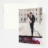 "Aurora" - Wedding Thank You Cards in Raspberry by Itsy Belle Studio - Front