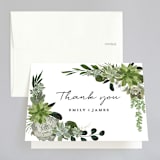 "Agave & Greens" - Wedding Thank You Cards in Ivory by Susan Moyal - Front