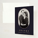 "Monogram a la Mode" - Wedding Thank You Cards in Midnight by Hooray Creative - Front