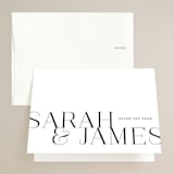 "Coupling" - Wedding Thank You Cards in Cloud by Lauren Chism - Front