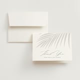 "Faded Palm" - Wedding Thank You Cards in Mist by Lauren Chism - Front
