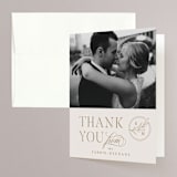 "Emblem" - Wedding Thank You Cards in Champagne by Everett Paper Goods - Front
