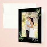 "Forest Finds" - Wedding Thank You Cards in Emerald by Susan Moyal - Front