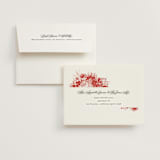 "Happiness" - Wedding Thank You Cards in Cherry by Shannon Chen of Four Wet Feet Studio - FREE Recipient Addressing