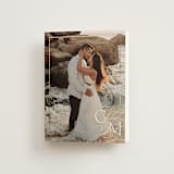 "Golden Ampersand" - Wedding Thank You Cards in Silk by Kelly Schmidt - Front