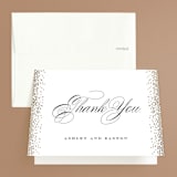 "Glitz & Glam" - Wedding Thank You Cards in Cotton by Jennifer Postorino - Front