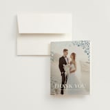 "Pomegranate Floral Frame" - Wedding Thank You Cards in Royal by Nam Bourassa - Front