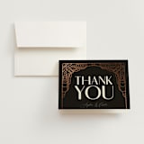 "Geometric Deco" - Wedding Thank You Cards in Midnight by GeekInk Design - Front