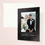 "Chicago" - Wedding Thank You Cards in Onyx by Erin Deegan - Front