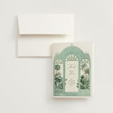 "The Greenhouse" - Wedding Thank You Cards in Seagreen by Elly - Front