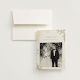 "floral crest" - Wedding Thank You Cards in Champagne by Cass Loh - Front