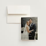 "Simple Lines" - Wedding Thank You Cards in Snow by Michelle Taylor - Front
