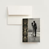 "Deco pattern" - Wedding Thank You Cards in Onyx by Ana de Sousa - Front