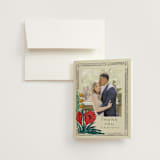 "Deco Spring Florals" - Wedding Thank You Cards in Birch by Shiny Penny Studio - Front