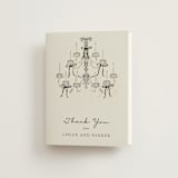 "Hand Illustrated Whimsical Chandelier" - Wedding Thank You Cards in Noir by Jackie Crawford - Front