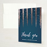 "Strands Of Lights" - Wedding Thank You Cards in Navy by Hooray Creative - Front