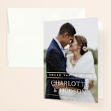 "Heard the news" - Wedding Thank You Cards in Cotton by Stacey Meacham - Front
