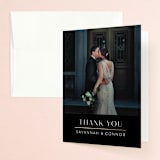 "New Monogram" - Wedding Thank You Cards in Licorice by Jessica Williams - Front