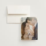 "Monogram in Leaves" - Wedding Thank You Cards in Pearl by Leah Bisch - Front