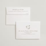 "Monogram in Leaves" - Wedding Thank You Cards in Pearl by Leah Bisch - FREE Recipient Addressing