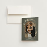 "Minimal Circle" - Wedding Thank You Cards in Moss by Kelly Schmidt - Front