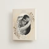 "Floral Border" - Wedding Thank You Cards in Champagne by Leah Bisch - Front