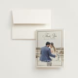 "Traditionalist" - Wedding Thank You Cards in Snow by Sarah Brown - Front