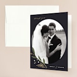 "Greenery Crown" - Wedding Thank You Cards in Midnight by Susan Moyal - Front