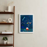 "Five O'Clock Somewhere (edition of 5)" - Rare Edition Art Print in Navy by Keren Toledano - In a Room