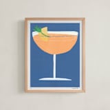 "Cocktail (edition of 5)" - Rare Edition Art Print in Citrine by Elliot Stokes - Framed