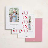 "XO Border" - Valentine's Day Cards in Bubblegum by Jessica Corliss - Back of Card Options