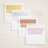 "XO Hearts" - Valentine's Day Cards in Snow by Alethea and Ruth - Envelope Liner Options