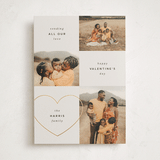 "Triple Photo Valentine" - Valentine's Day Cards in Linen by Kristin Oliversen - Front