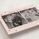 "Scattered Mini Hearts" - Valentine's Day Cards in Peach by Emily Sabol Goss - Detail